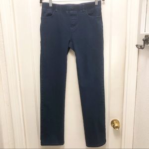 Betabrand Yoga Denim Trouser Straight-Leg 4-Pocket in Dark Indigo Medium